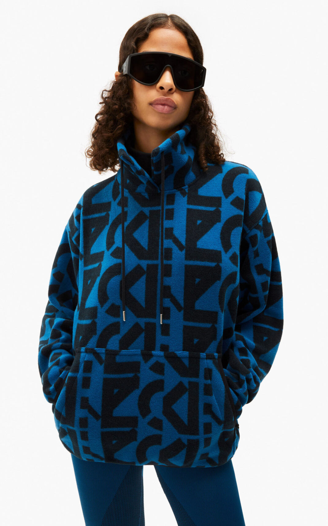 Sweat Kenzo Femme Sport monogram fleece Bleu Foncé FEKGN-9674